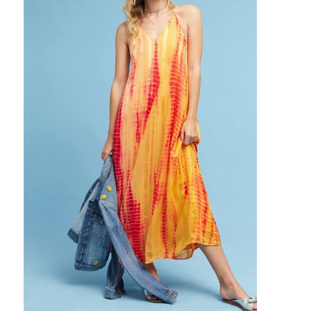 Tie-Dyed Silk Maxi Dress by Rinku Dalamal